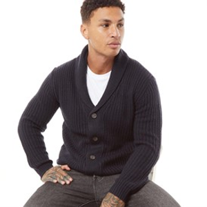 Brave Soul Mens Arkram Cardigan Midnight Navy
