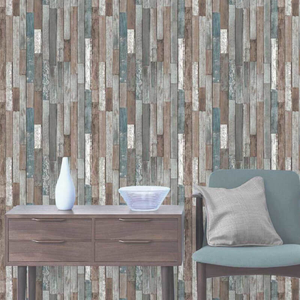 Fine Decor Distinctive Reclaimed Wood Planks Blue Wallpaper - FD40888