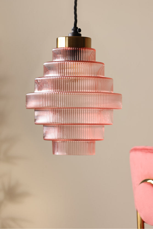 Pink Tiered Glass Easyfit Ceiling Shade