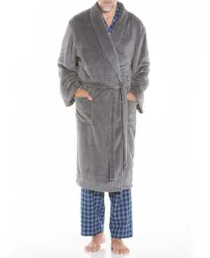 Grey Fleece Dressing Gown