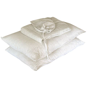 French Signature - Flat/Fitted Sheet Set Narrow Stripes Queen 2pce