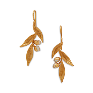 Gold Haya Earrings With Baroque Pearls (M)