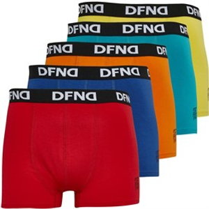 DFND London Mens Ray Five Pack Boxers Turquoise/Orange/Royal/Red/Yellow