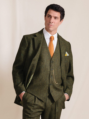 Green Donegal Tweed Suit Jacket