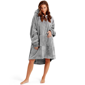 Snuggaroo Sherpa Soft Oversized Hoodie Wearable Blanket - One Size / Grey