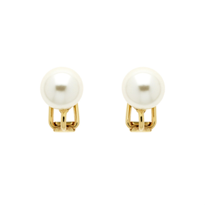 Cream Pearl Stud Clip On Earrings