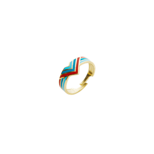 Enamel Four Color Sterling Silver Arrow Ring (one size)