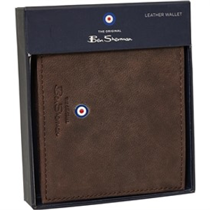 Ben Sherman Mens Target Bi Fold Wallet Brown