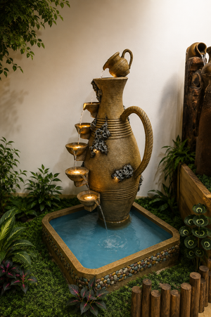 Zaragoza Jugs with Pond Fountain