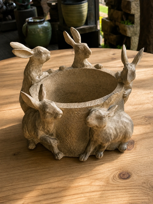 Amigas Bunny Party Planter - Candle Holder & Ornament