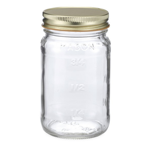 16 oz Clear Glass Mason Jars (Gold Screw Top Cap) - 6701B03GLD