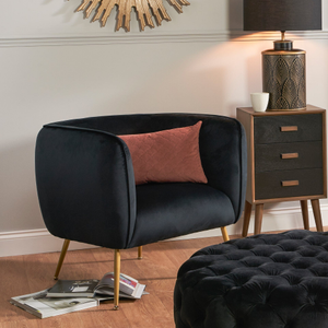 Andrea Black Velvet Chair