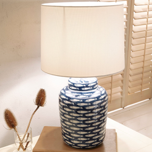 Reef Blue and White Fish Pattern Table Lamp