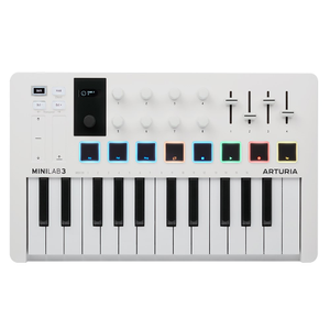 Arturia MiniLab Mk3 25-Key Universal MIDI Controller (White)