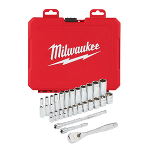 Milwaukee 4932464943 1/4" 28 Piece Ratcheting Socket Set Metric