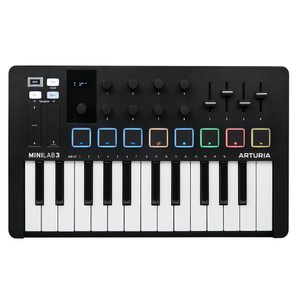 Arturia MiniLab Mk3 25-Key Universal MIDI Controller (Black)