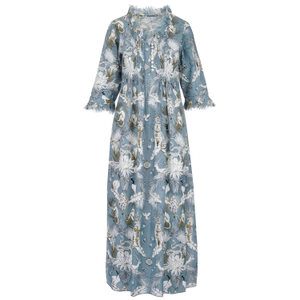 Cotton Annabel Maxi Dress In Grey Tropical (XXXL)