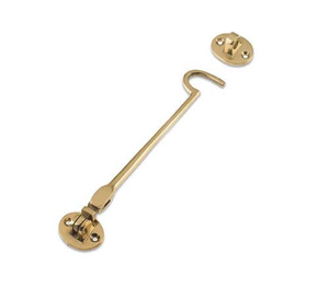 Heavy Duty Cabin Hook - 8" (Inch) / 200mm - Polished Brass - Hardware Solutions