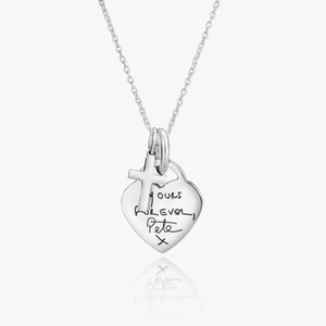 Heart & Cross Handwriting Necklace