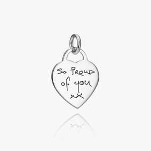 Silver Heart Handwriting Charm