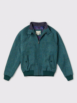Ocean Green Harris Tweed® Harrington Jacket