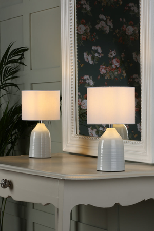 Laura Ashley Penny Pair of Table Lamps Cream