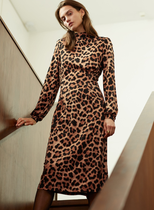 Adelyn Dress with Lenzing™ Ecovero™ - 6 (UK Size 6) / Butterscotch Leopard