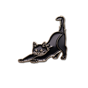 Enamel Pin Stretching Cat
