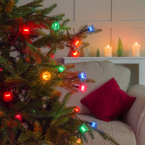 2.4m Canterbury Belles Multi Coloured LED Outdoor Battery Christmas Fairy Lights