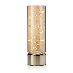 Auraglow Wire Rice Light Glass Cylinder Lantern-Large