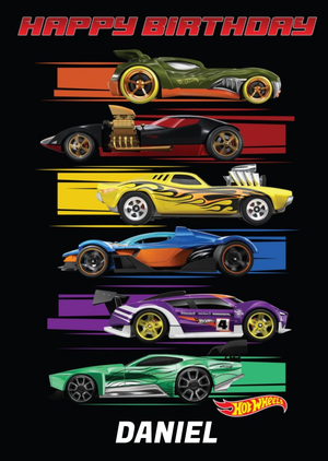 Hot Wheels Cars Happy Birthday Card