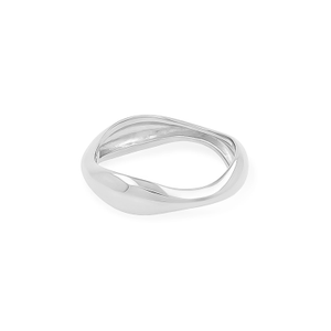 Silver Symmetry Stackable Wave Ring (P (UK))