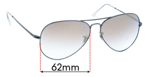 Sunglass Fix Replacement Lenses for Ray-Ban RB3689 Aviator Metal II - 62mm Wide