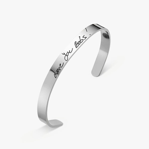 Silver Handwriting Bangle