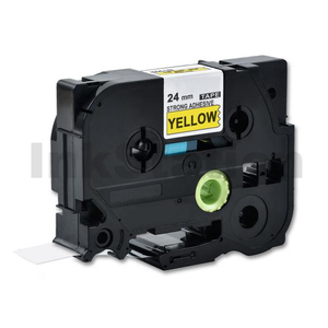 Compatible Brother TZe-S651 24mm Black Text on Yellow Strong Adhesive Laminated Tape - 8 metres