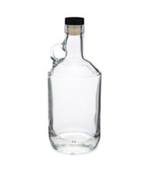 750 ml Clear Glass Moonshine Liquor Jugs (Bar Top Cork) - 9021B01