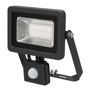 10W LED Tri-Colour Floodlight with PIR Black