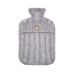 Cable Knit Hot Water Bottle & Cover, Cloud Grey