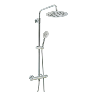 Milano Mirage - Modern Thermostatic Bar Shower Valve with Round Shower Head and Hand shower - Chrome