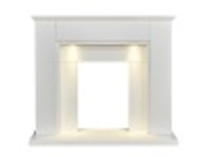 Adam Eltham Fireplace in Pure White with Downlights, 45 Inch
