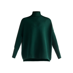 Paisie Turtleneck Ribbed Jumper In Dark Green (L/XL)
