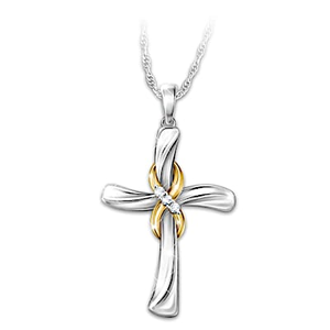 3-Diamond Forever In Faith Pendant Necklace