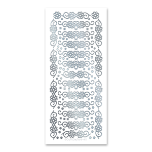 Daisy Swags - Silver Self Adhesive Stickers