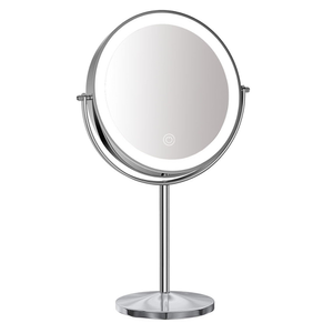 Make-up spiegel staand 10x vergrotend met dimbare LED verlichting chroom