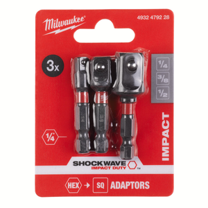 Milwaukee 4932479228 Shockwave 3 Piece Impact Duty Adaptor Set
