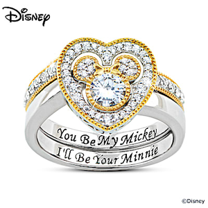 Disney Mickey And Minnie Ring Set Size 11.5