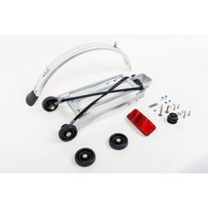 Brompton Rack set complete incl 4 rollers + mudguard - 6mm holes (Silver)