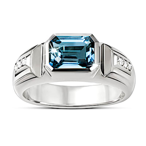 Gentleman?s Choice Topaz And Diamond Ring Size 10
