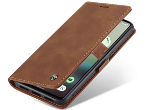 CaseMe Slim Synthetic Leather Wallet Case with Stand for Google Pixel 7 - Tan