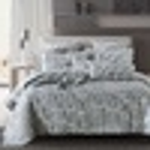 Harlem Bedspread Windowpane Plaid Grey White